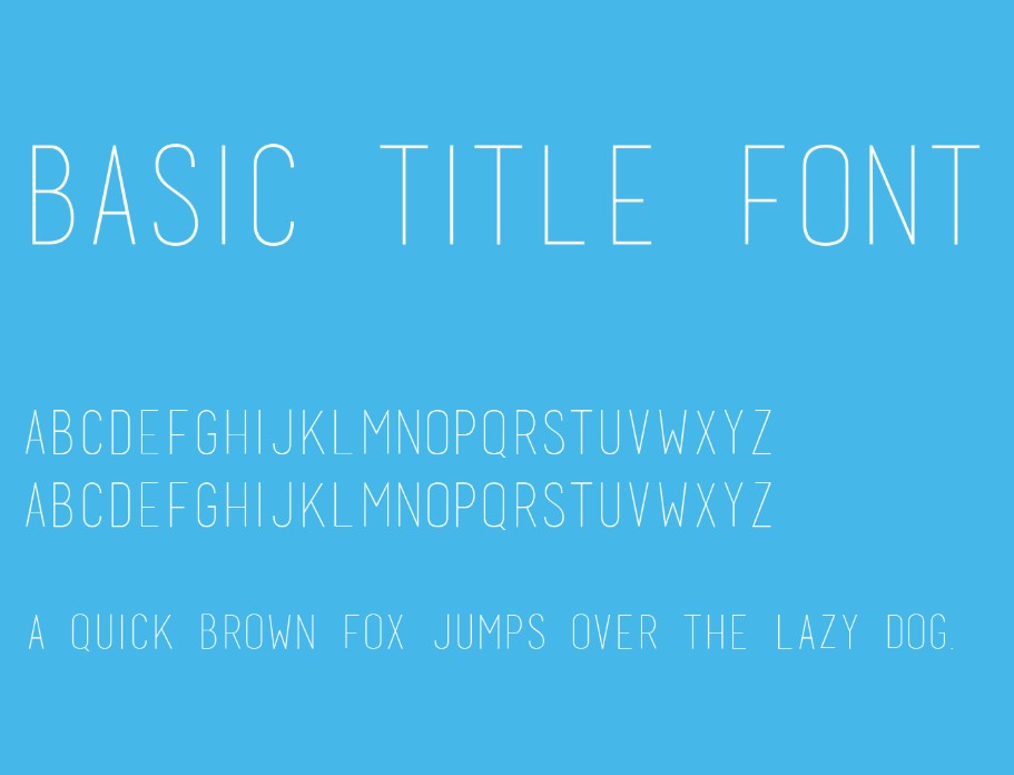 Basic Title Font