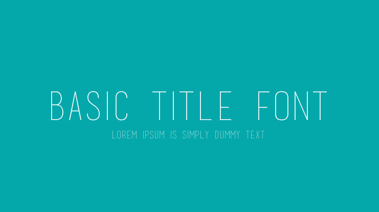 Basic Title Font Free Download