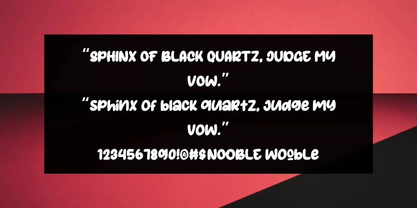 Nooble Wooble Font View